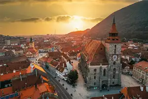 Brasov chargers Aeral view of the center of Brasov