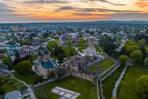 Dambovita chargers A historical monument seen from above in Dambovita