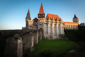 Hunedoara chargers Corvins Castle in Hunedoara, Romania.
