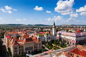 Mures chargers Cityscape of Mures Romania.