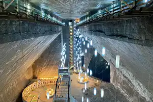Olt solar power Image inside the salt mine of Turda Olt Romania.